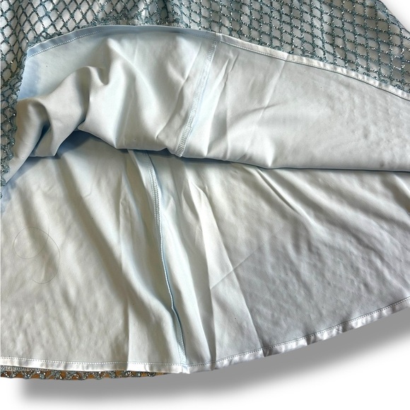 NWT For Love and Lemons Glitter Grid Minitter Grid Mini Skirt Blue Size Large - Picture 16 of 16